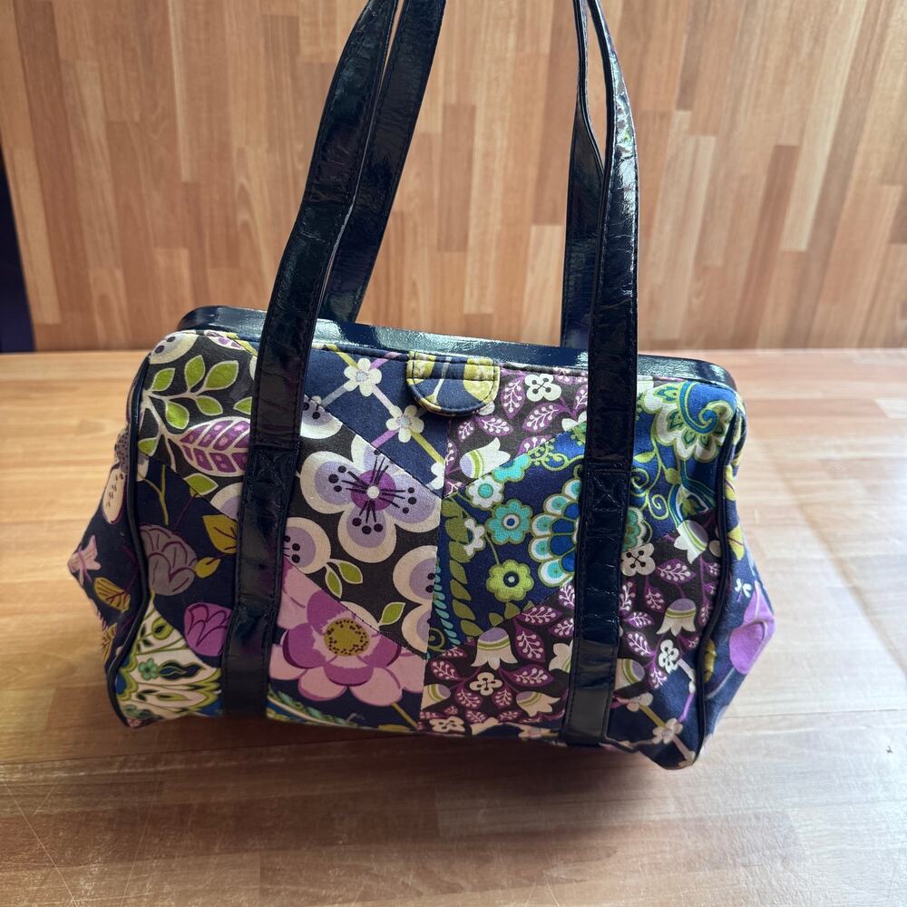 Vera Bradley Framed Satchel Bag retired Floral Nightingale